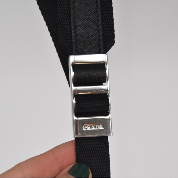 PRADA Embroidered Logo Applique Nylon Backpack In Black Travel - Picture 14 of 15